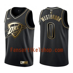 NBA Oklahoma City Thunder Trikot Russell Westbrook 0 Nike Schwarz Golden Edition Swingman - Herren
